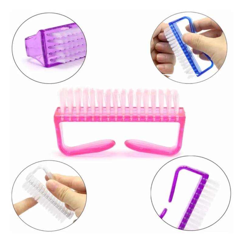 4 Cepillos Para Manicure Elimina Residuos Esmalte Pedicure