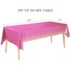 Jepeux 2 Packaging Pink and Gold Plastic Tablecloth, 54 inch