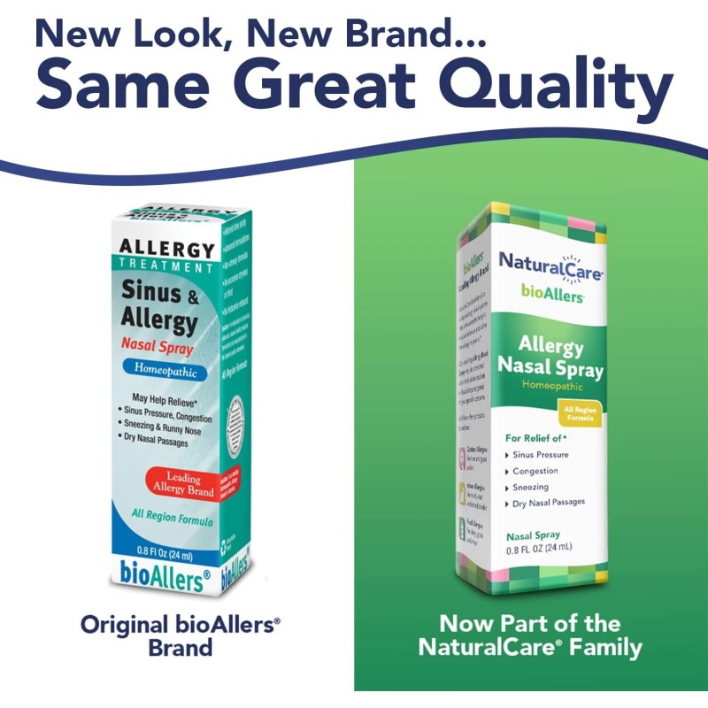 Natra-Bio NaturalCare bioAllers Allergy Nasal Spray, Homeopathic Allergy Spray for