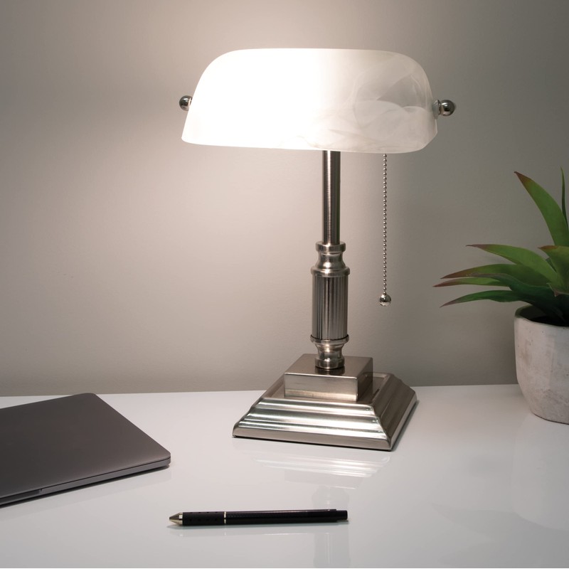 V- Light White Shade LED Desk Lamp, Vintage Lamp, Study