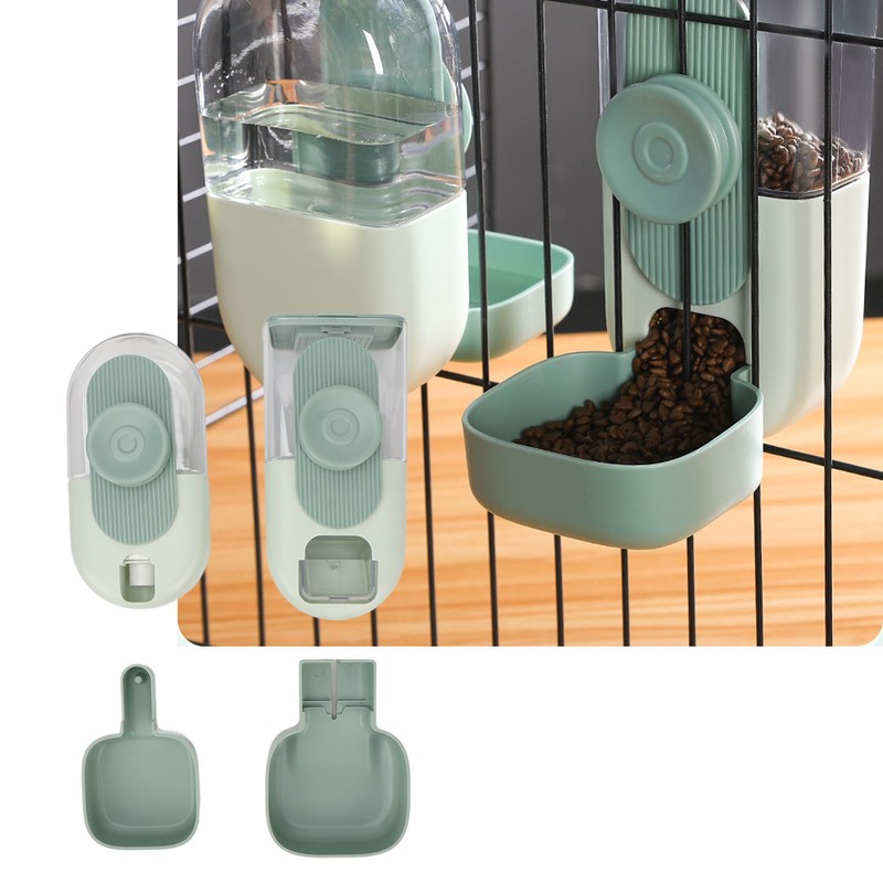 Hanging Automatic Food Water Dispenser Safe Cage Cat Food Water