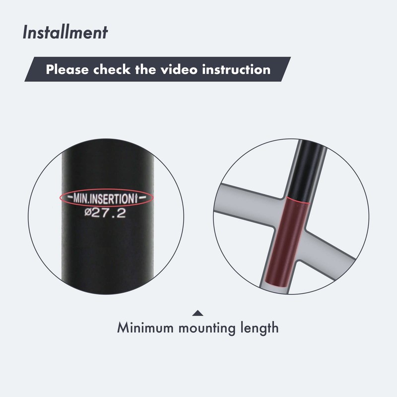 DJC Bicycle Suspension Seatpost Straight Pillar Headless 25.4mm 27.2mm 28.6mm