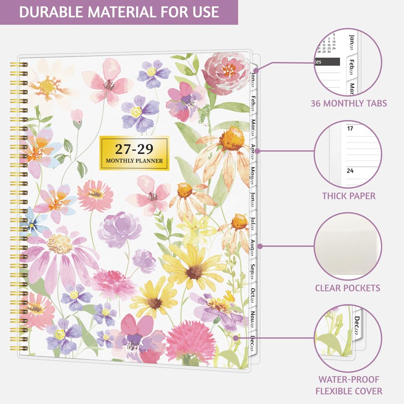 Monthly Planner 2027-2029, 36 Months Calendar Planner 2027-2029 from Jan
