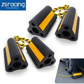 ANNX Wheel Chocks 2 Pairs/4 Pack with Rope for RV Trailer Camper Truck Car Aircraft