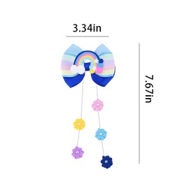 Colorful Festval Hair Clips for Girls with Bowknot, Rainbow Hair Accessories for Daughter Granddaughter Niece Birthday Party Hair Clip for Sister Bow Hair Barrettes for Girls Back to School Hair Bow