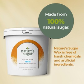 Nature's Sugar Wax Sugaring Paste for Legs, Back, Arms, Chest. All-Natural Hair Removal for Women and Men. All skin types. Vegan. Cruelty-Free. (1-Pack Firm)
