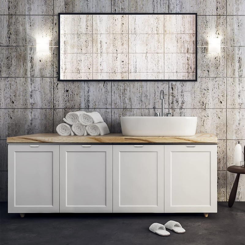 Ravinte Hardware 6 Pack Silver Cabinet Handles, Finger Edge Pull