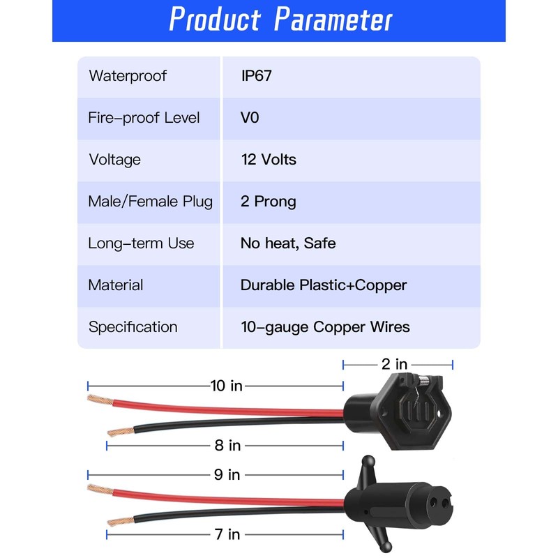 SKARORING Trolling Motor Plug & Receptacle 12V - Quick Release