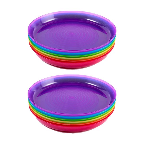 Cuddly Hippo Kids Plastic Dinnerware Set of 12 Multi Color