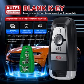 Autel Blank Key MaxiIM IKEYFD004AH, Functions as OEM, 4 Buttons Universal Remote Replacement for Ford-Style Vehicles, 130FT/40M Remote, Dual-Band, Work w/Autel MaxiIM KM100 IM508 IM608 Scan Tool