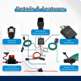XM For 13-16 Ford Escape Titanium/SE/S - Trailer Tow Light Wiring Harness Connector
