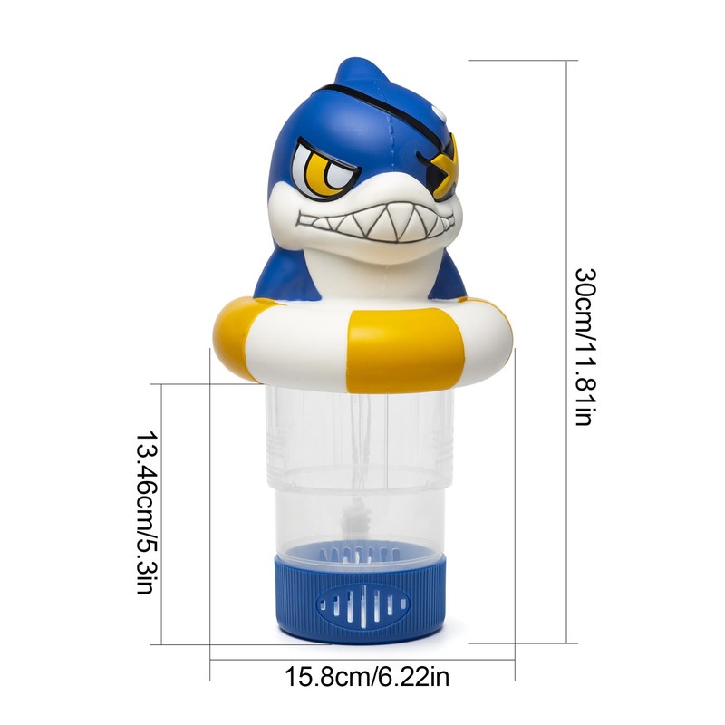 Floating Chlorine Dispenser - Pool Chlorine Holder Floater,Shark Design Fit