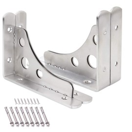 CBTONE 6 Inch Heavy Duty Shelf Bracket, Pack of 4, 6 x 4 Inch Wall Mounted Floating L Bracket Stainless Steel Triangle Shelf Supporter, Thicken 4mm, Included Free Screw Accessories