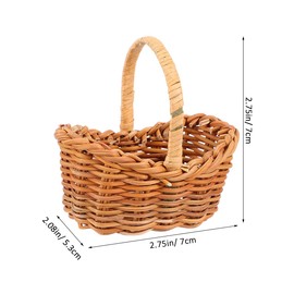 UKCOCO 2Pcs Mini Woven Storage Baskets with Handles | Small Rattan Flower Baskets for Party Favors, Home Decor, and Easter Gifts