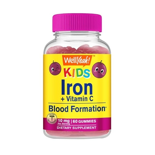 Iron Gummies for Kids with Vitamin C - Anemia Support,