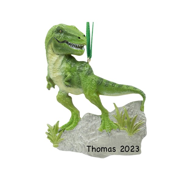 UniqXmas Personalized T-Rex Dinosaur Christmas Ornament 2024 - Free Customization