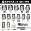 16PCS Bolt Extractor Kit 3/8" Drive Lug Nut Remover Socket