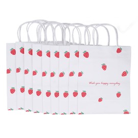 10Pcs Gift Bags Medium Size Reusable Odorless Strawberry Pattern Widely Used Party Bags for Party Shopping Gift