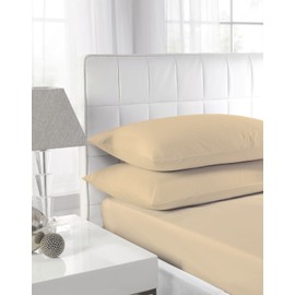 Textiles Direct Easy Care Polycotton Latte Single Fitted Sheet