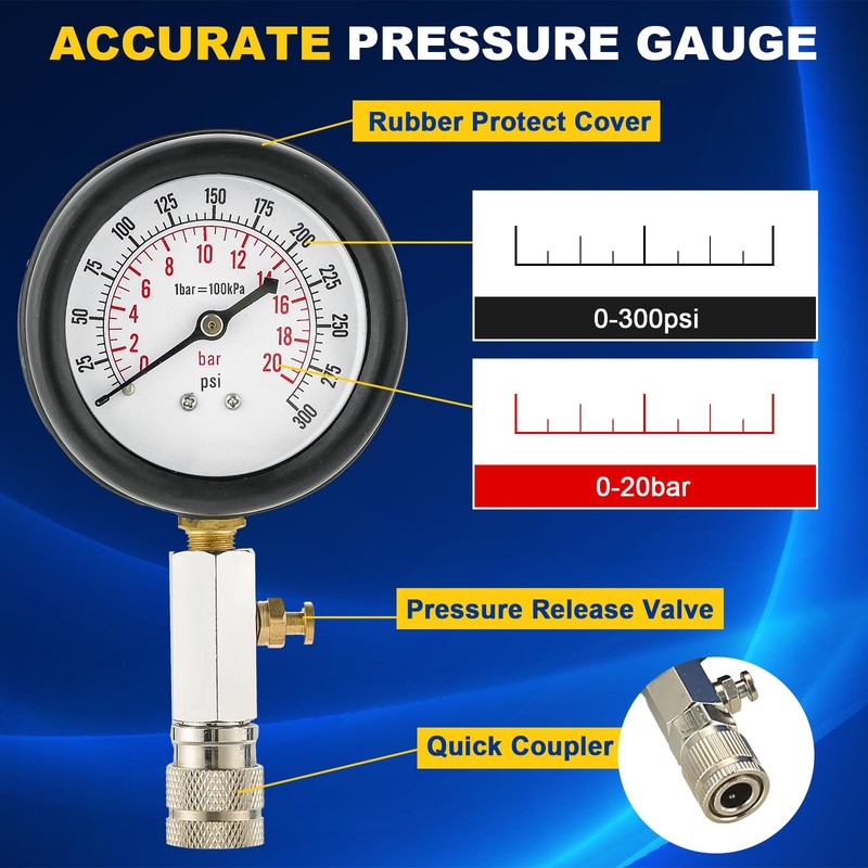DASBET 9PCS Compression Tester Kit with Spark Plug Tester |