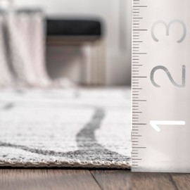 nuLOOM 2'6" x 8' Machine Washable Stain-Resistant Area Rug with Non Slip Backing, Low Profile for Living Room, Bedroom, and Dining Room, Lanette Light Grey