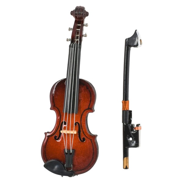 Broadway Gift Co Miniature Violin Polished Instrument 3 inch Wood Table Top Décor