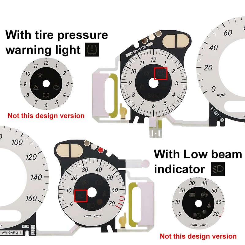 BENET Gauge Face Overlay with EL Cold Light Instrument Panel