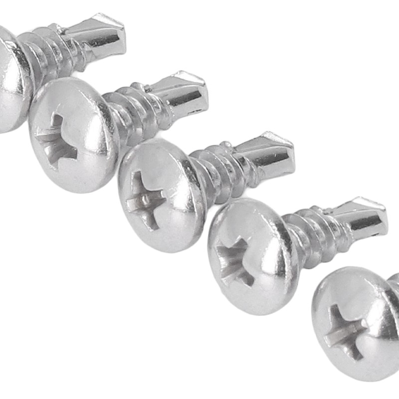 200PCS Self Drilling Screws 304 Stainless Steel Round Head Drill