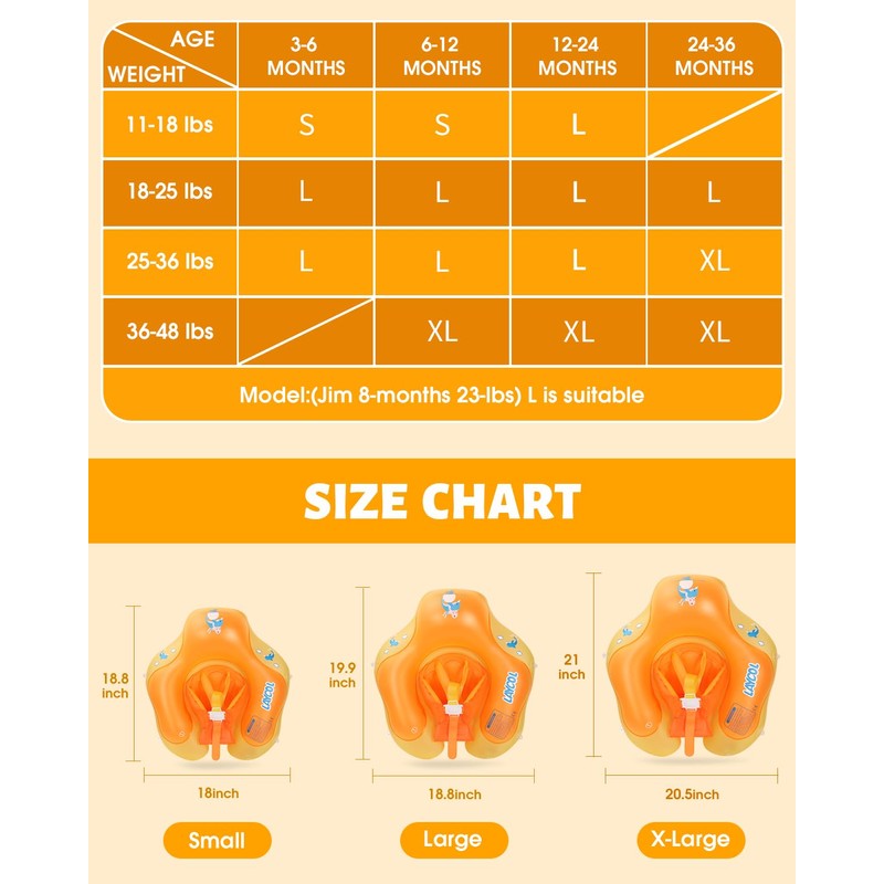 LAYCOL Baby Swimming Float Inflatable Baby Pool Float Ring with