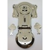Polished Nickel Chrome Trunk Lock with Keys - chest steamer