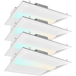 2x2 LED Troffer Center Basket Panel, Color Tunable 3000K/4000K/5000K, Watt Adjustable 20W/30W/40W-Up to 5000 Lumens, 0-10V Dimmable, 100-277V-ETL&DLC Qualified, 4-Pack