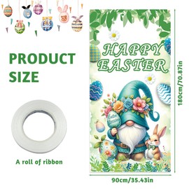 dellyy Easter Door Cover, Easter Banner Decorations, Door Frame Decoration Easter, Easter Background, Easter Porch Banner, Easter Decoration Window, Easter Decoration, 185 x 90 cm Door Banner (Colour