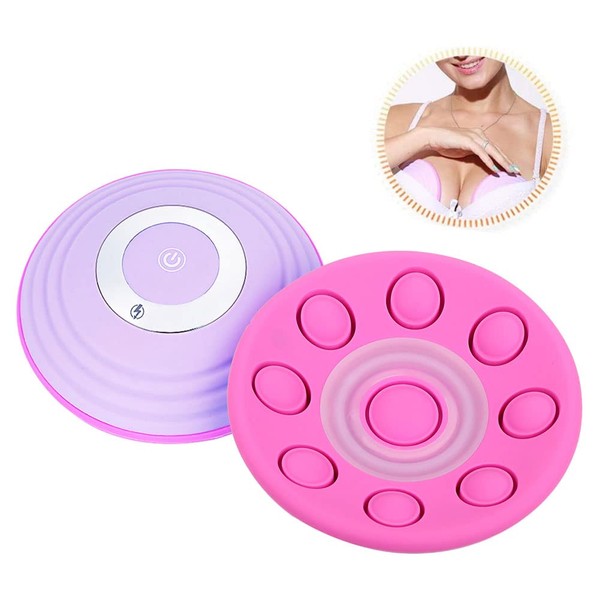 Massager for Enlargement Wireless Massage Electric Vibration Bust Lift Enhancer Machine with Hot Compress Function and Remote Control for Chest Enlargement Anti Sagging(Purple)