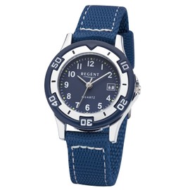 REGENT Boys' Analogue Quartz Watch 32018710, blue / silver, Strap.