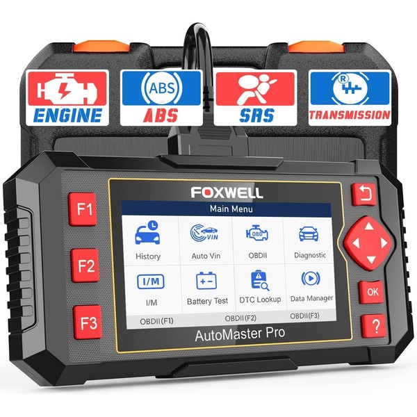 2023 Newest FOXWELL NT604 OBD2 Scanner ABS SRS, Check Engine Code Reader with Airbag Scanner, Transmission Code Reader Car Diagnostic Tool with Battery Test, English/Spanish Ver，Lifetime Free Update
