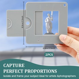 DELORIGIN Pack of 2 Viewfinder with Sliding Mechanism, Colour Isolation Finder, Grey Scale Value Finder for Artists, Painting, Drawing, Photography