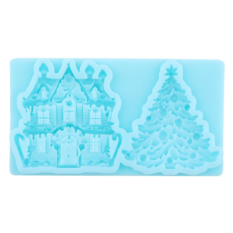 Christmas Tree Silicone Molds Christmas House Fondant Mold