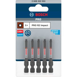 Bosch 5 x Pro Robertson Impact Bit (100 x 50 mm, Professional Accessories Screwdriver, Drill/Screwdriver)
