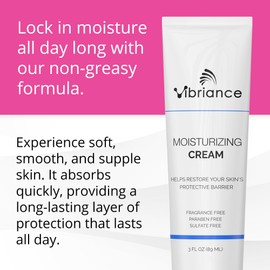 Vibriance Moisturizing Face Cream, 3 Fl Oz - Nourishing and Non-Greasy with Plant-Based Ingredients - Softening, Ultra-Hydrating, Fast-Absorbing Facial Moisturizer Cream for All Skin Types