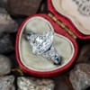 Hsitgexf Vintage Court Style Marquise and Baguette Cut Cubic Ring