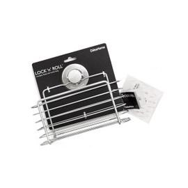 BlissHome Lock 'n Roll Suction Cup Rectangular Basket: No-Drill, Rust-Resistant Chrome & ABS, 5kg Capacity, Perfect for Shower Essentials, Easy Install Wall Mounted Bathroom Organiser