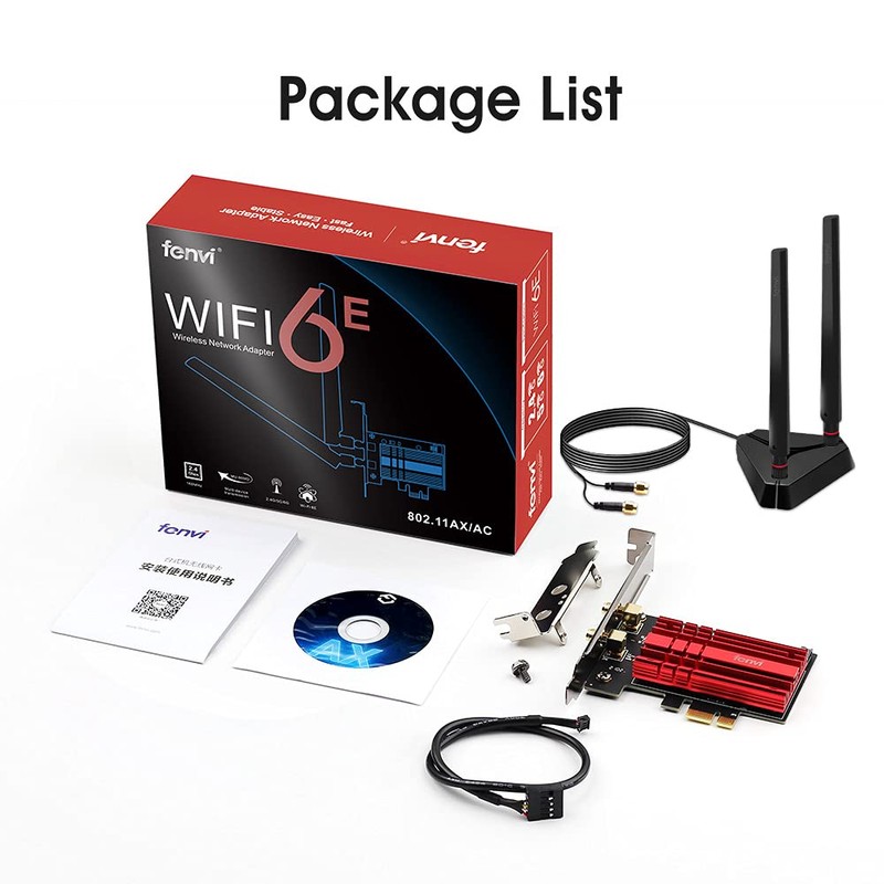 WiFi 6E AX210 (AXE5400) PCIe WiFi Card for Gaming PC
