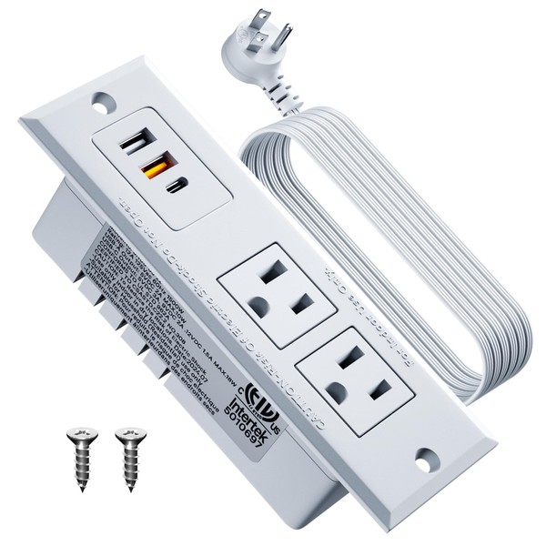 DOACE Recessed Power Strip with 18W USB C Fast Charging