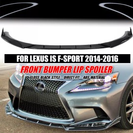 LUC For 2014-2016 Lexus IS250/350/300 F-Sport Gloss Black Front Bumper Lip Splitter