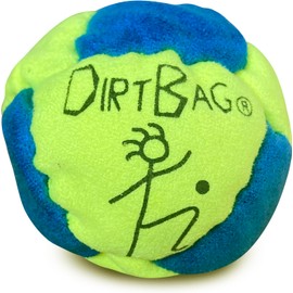 DIRTBAG All Star Footbag 3 Pack with Pouch, 100% Handmade, Premium Quality, Bright Vivid Colors, Signature Carry Bag - Fluorescent Yellow/Blue