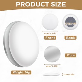 12Pcs Shower Curtain Weights, Curtain Weights for Hems, Magnetic Curtain Weights, Curtain Weights Bottom No Sew, Heavy Duty Curtain Magnets For Refrigerator, Drapery, Tablecloth (White)