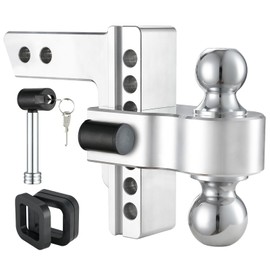 Goldy TRAILERHITCH Adjustable Trailer Hitch Ball Mount Aluminum Shank, 6-Inch Drop/Rise, Drop Hitch Fits 2-Inch Receiver