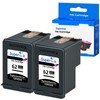 SuperInk 2 Pack Compatible for HP 62XL 62 XL Black
