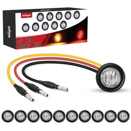 Nilight 3/4" Dual Color Marker Light 10PCS Amber to Red Turn Stop Signal Auxiliary Side Marker Clearance Indicator Bullet Lights 3 Plug IP68 Waterproof for Trailer Truck Pickup Camper RV ATV UTV Bus