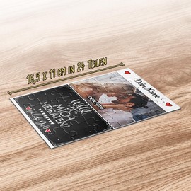 PR Print Royal Photo Puzzle – Will You Marry Me? – Includes Envelope with Gold Inlay – Gift for Couples, Love, Valentine's Day – Customisable with a Picture + Name – 24 Pieces